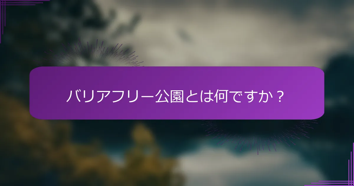バリアフリー公園とは何ですか？