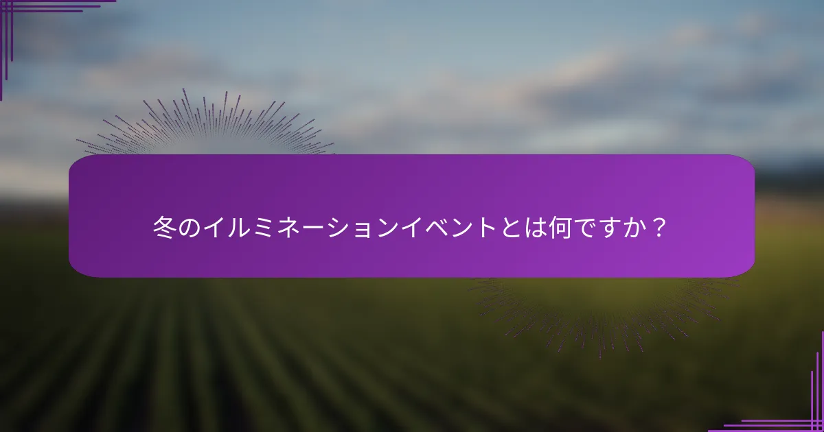 冬のイルミネーションイベントとは何ですか？