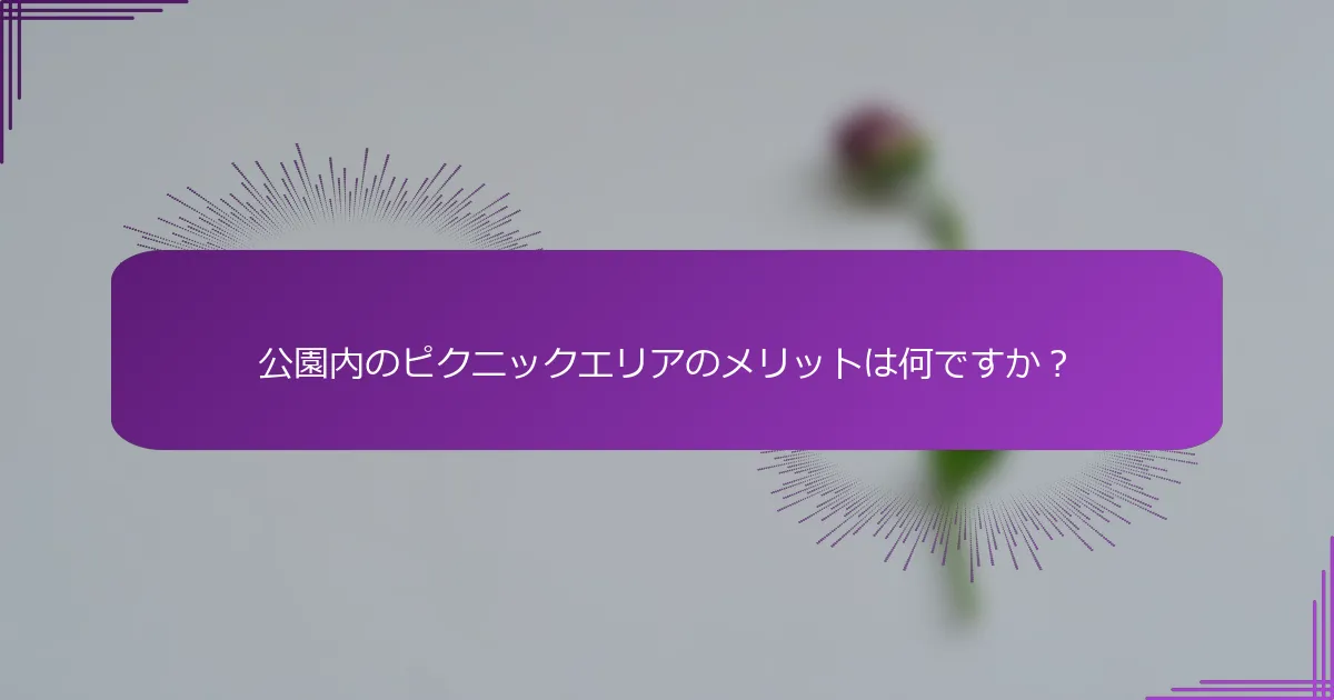 公園内のピクニックエリアのメリットは何ですか？