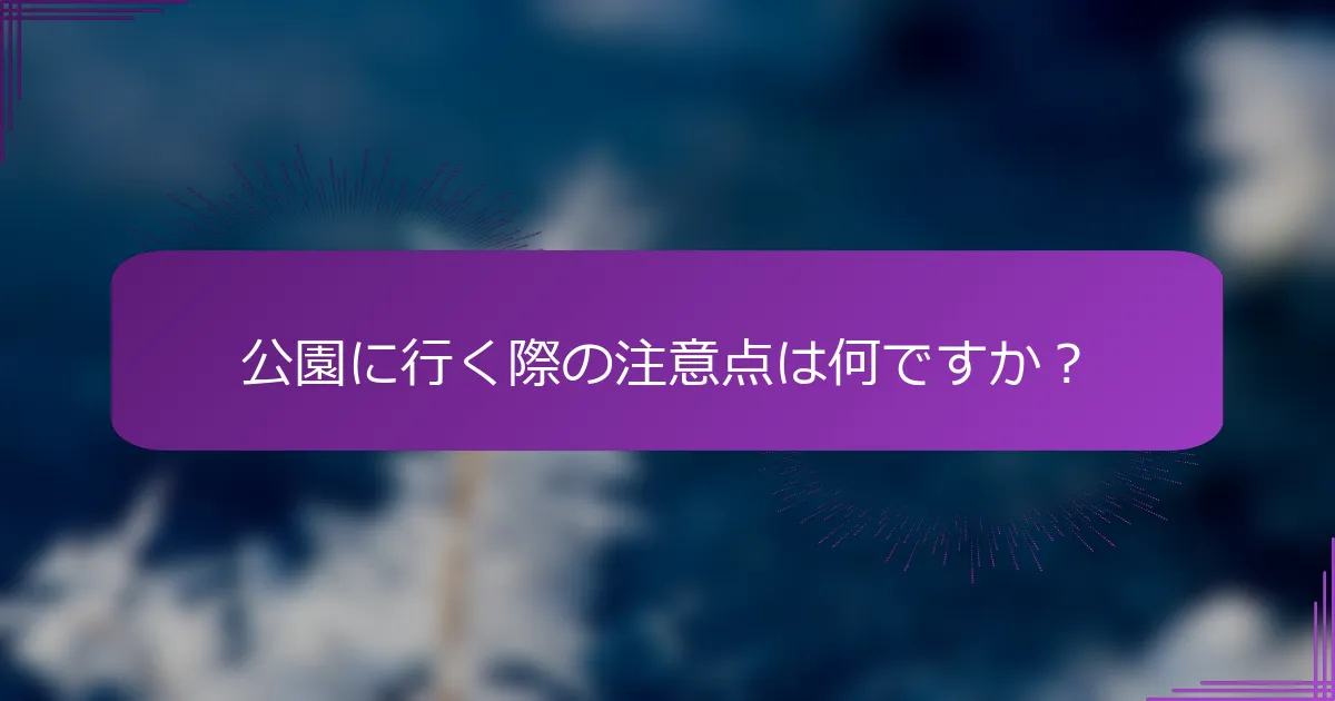 公園に行く際の注意点は何ですか？