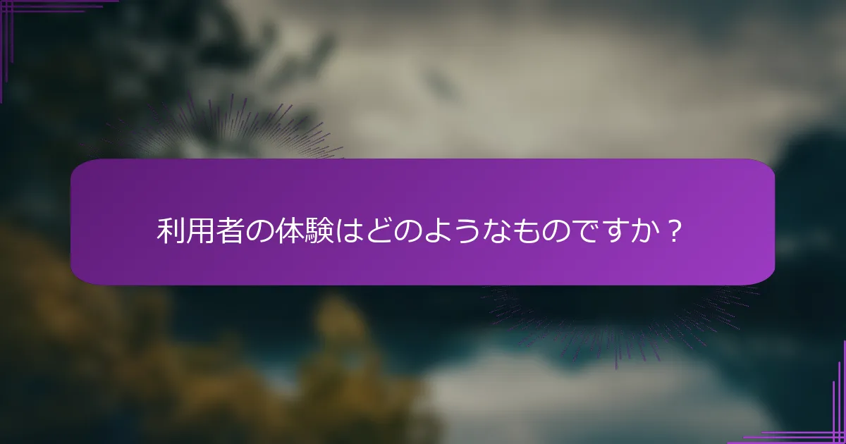 利用者の体験はどのようなものですか？