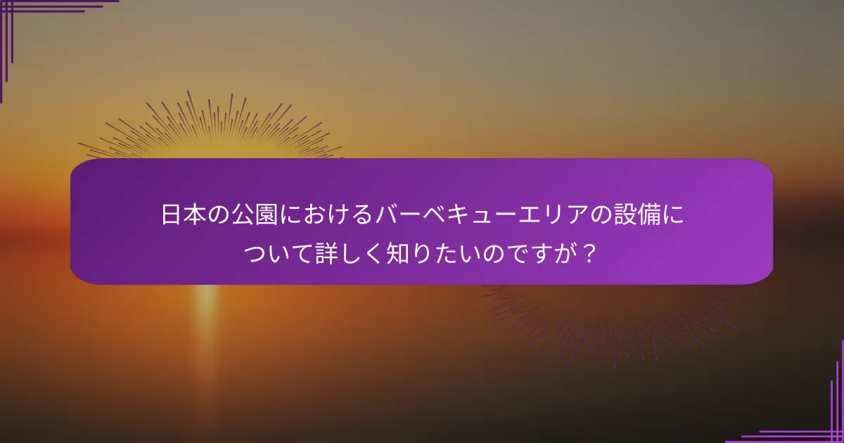 日本の公園におけるバーベキューエリアの設備について詳しく知りたいのですが？