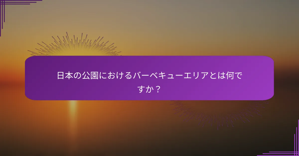 日本の公園におけるバーベキューエリアとは何ですか？