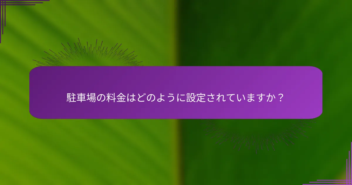 駐車場の料金はどのように設定されていますか？